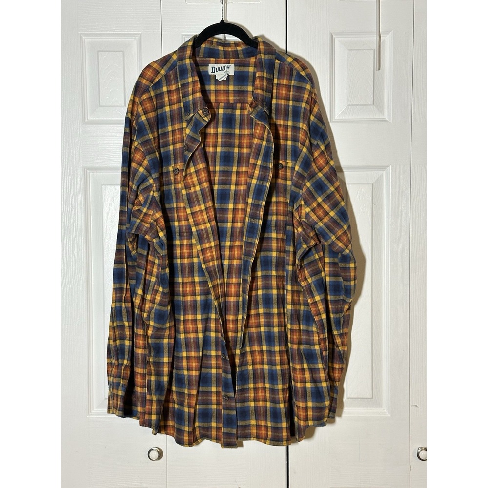 Duluth Trading Shirt Mens 3X Flannel Plaid Button Down Long Sleeve